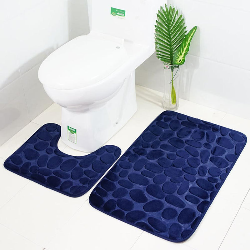 Tapis de bain de Luxe Ensemble de 3 tapis Tapis de toilette - Plan C
